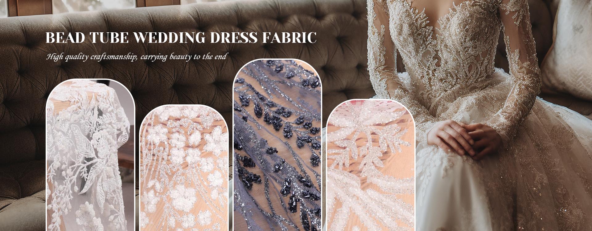 Fornecedores de tecido de vestido de casamento de tubo de contas da China