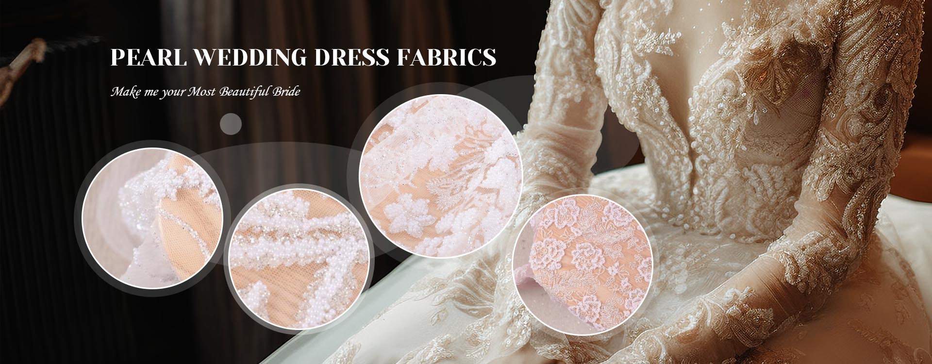 Fabricantes de tecidos para vestido de noiva pérola da China